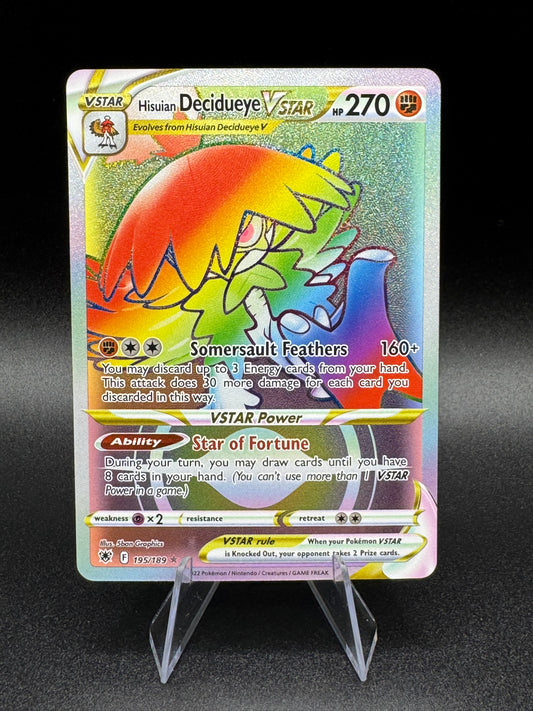 Hisuian Decidueye VSTAR (Secret) 195/189 Swsh10: Astral Radiance Holo NM/M - Single
