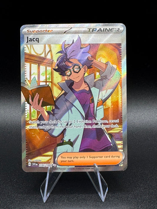 Jacq 236/198 Full Art Scarlet and Violet Pokemon Card Holo Pack Fresh NM/Mint - Single