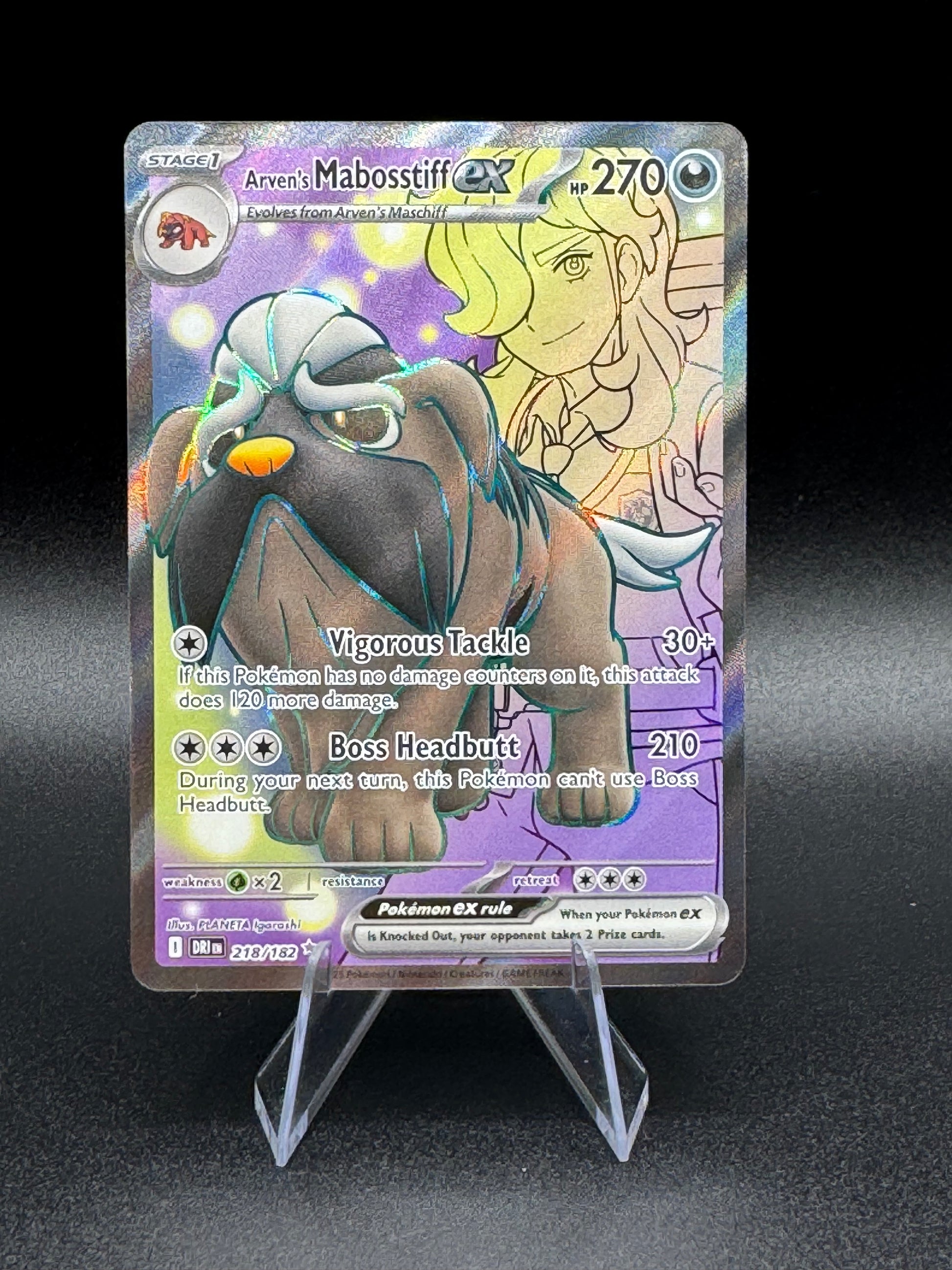 Arven's Mabosstiff ex 218/182 Destined Rivals Ultra Rare Full Art Poke JoWiGlitter Arven's Mabosstiff ex 218/182 Destined Rivals Ultra Rare Full Art Poke JoWiGlitter