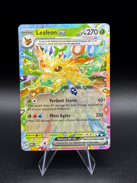 Pokemon TCG Prismatic Evolutions Leafeon ex 006/131 Double Rare NM - Single