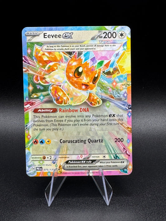 Pokemon Prismatic Evolutions Eevee Ex Double Rare Holo 075/131 NM - Single