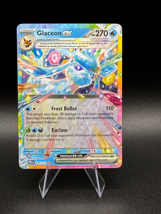 Glaceon ex 026/131 - Sv: Prismatic Evolutions - Holo Double Rare - NM - Single