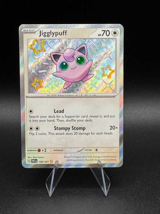 Jigglypuff - 198/091 - Pokemon TCG Paldean Fates - NM - Baby Shiny Holo Rare - Single