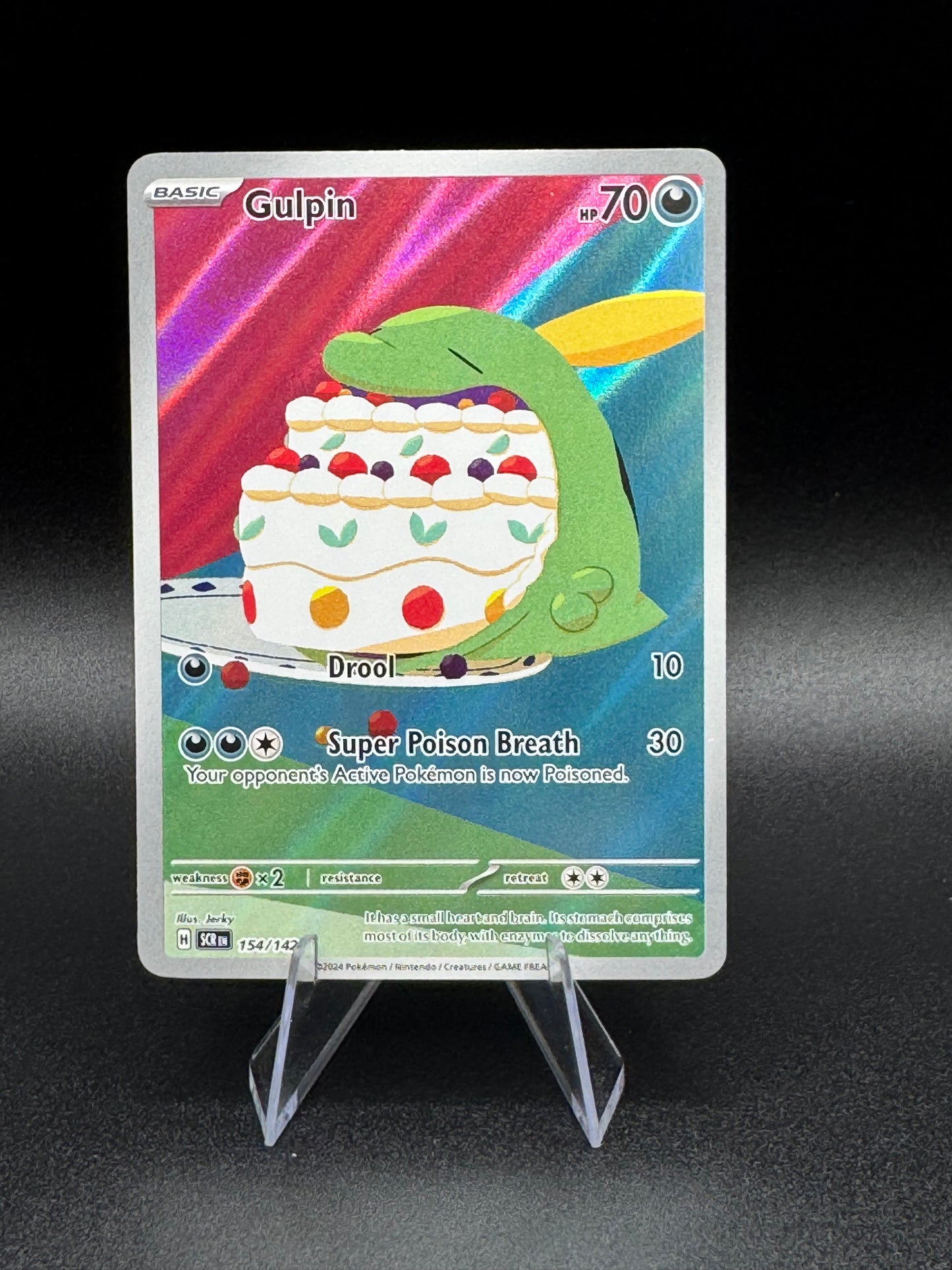 Pokémon TCG Gulpin 154/142 Illustration Rare, Stellar Crown, Near Mint Condition - Single