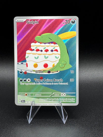 Pokémon TCG Gulpin 154/142 Illustration Rare, Stellar Crown, Near Mint Condition - Single