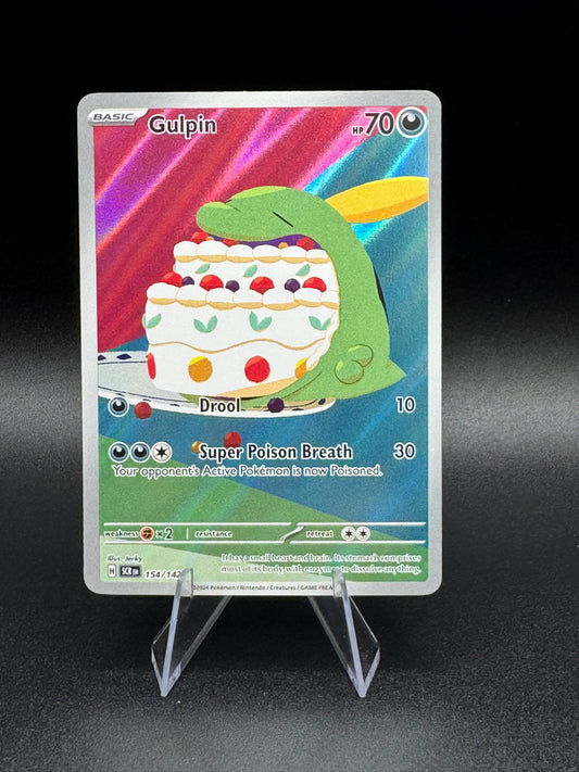 Pokémon TCG Gulpin 154/142 Illustration Rare, Stellar Crown, Near Mint Condition - Single