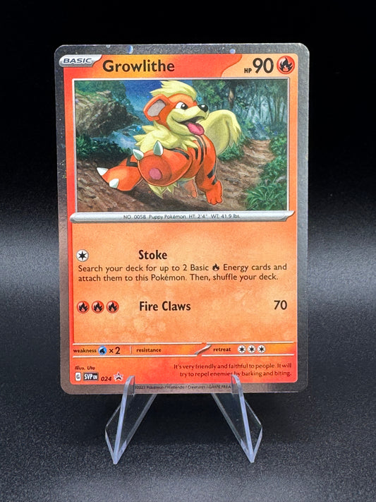 GROWLITHE SVP024 SCARLET & VIOLET POKEMON PROMO (COSMO HOLO RARE, NM) - Single