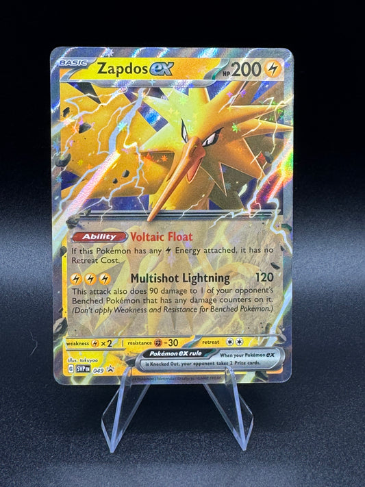 Pokemon Zapdos ex SVP 049 MEW EN-151 Scarlet & Violet Holo Black Star Promo NM - Single