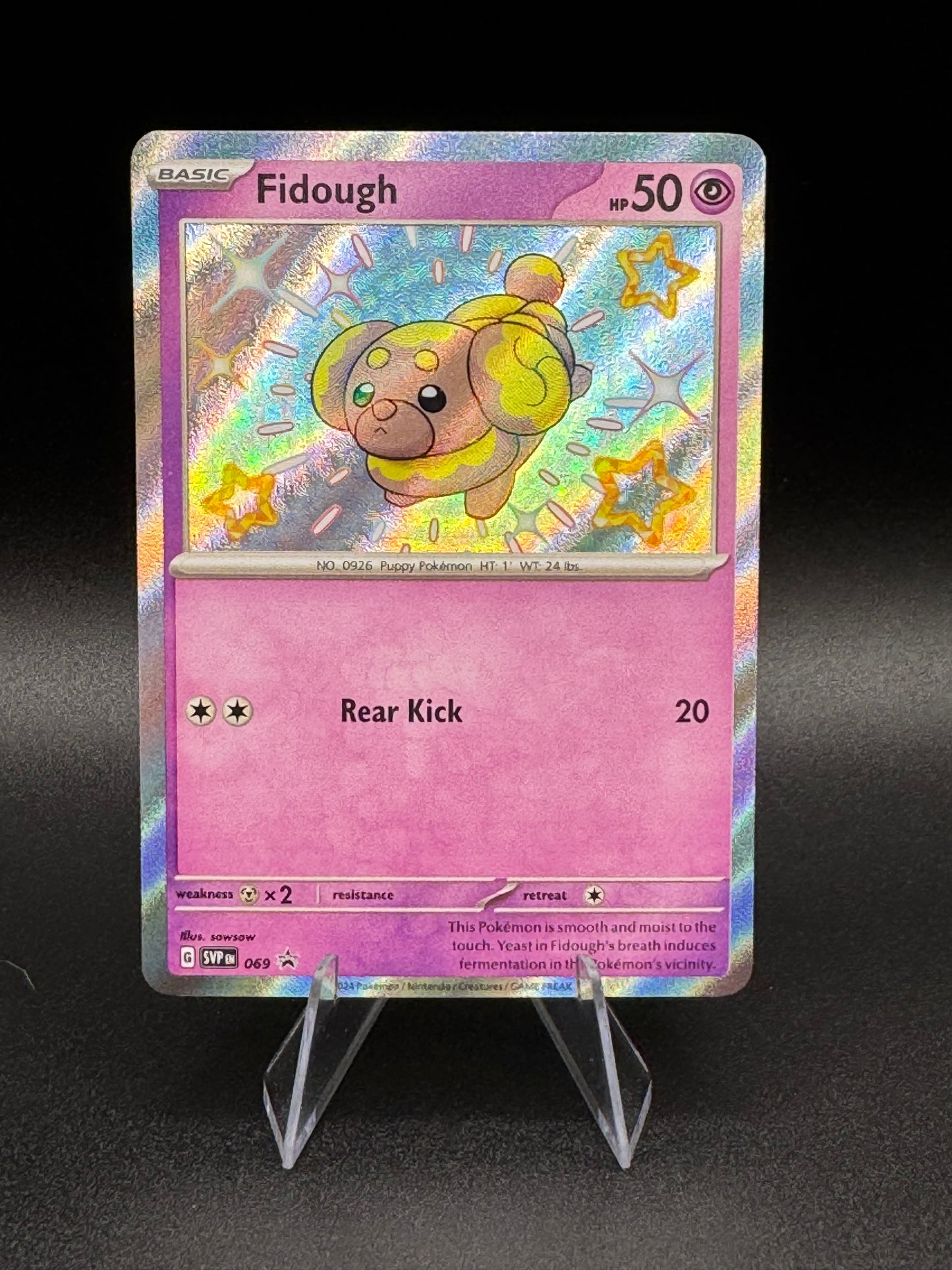 Fidough SVP069 Black Star Promo Shiny Holo Baby Pokemon Card - NM - Single