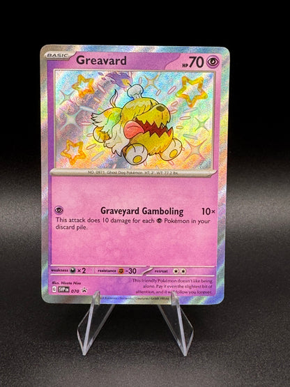 Greavard Pokemon SVP 070 Shiny Holo Black Star Promo NM - Single