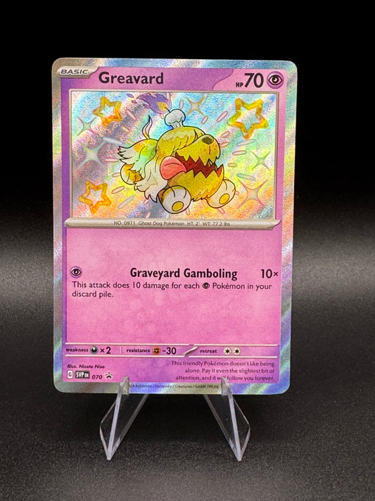 Greavard Pokemon SVP 070 Shiny Holo Black Star Promo NM - Single