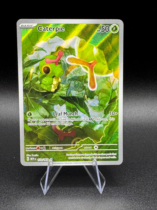 Caterpie 172/165 NM Pokemon Scarlet & Violet 151 Illustration Rare NM/M - Single