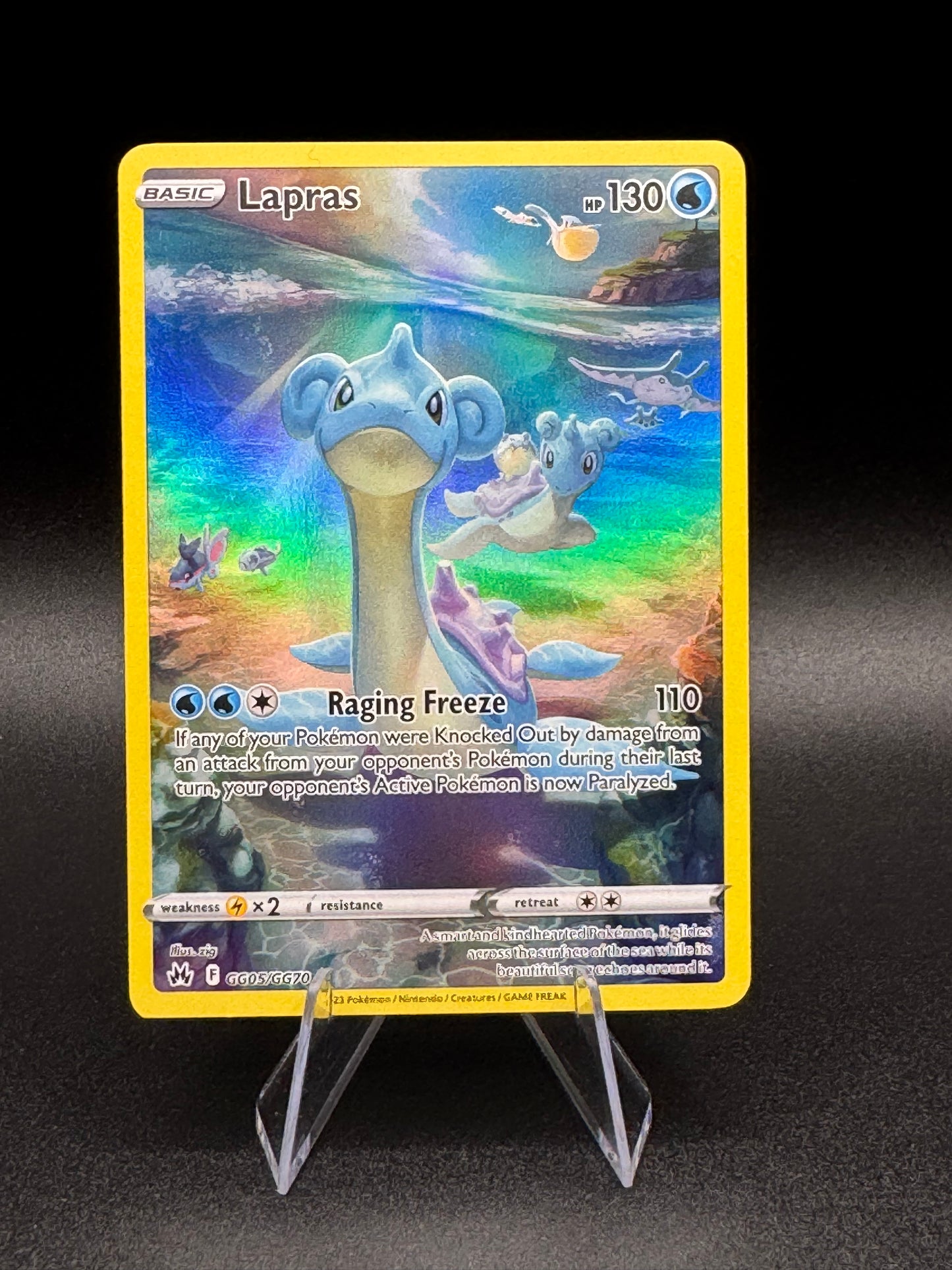 Pokemon Crown Zenith Lapras GG05/GG70 Galarian Gallery Full Art Holo NM - Single