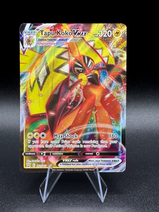 2021 Pokemon, Battle Styles, #51/163 Tapu Koko VMAX, Holo Ultra Rare NM - Single