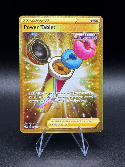 Pokemon TCG Power Tablet 281/264 Gold Secret Rare Pokemon Fusion Strike NM - Single