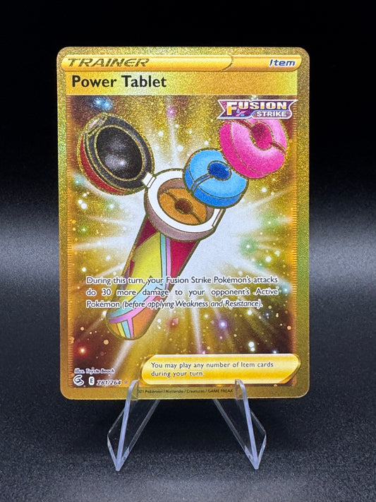 Pokemon TCG Power Tablet 281/264 Gold Secret Rare Pokemon Fusion Strike NM - Single
