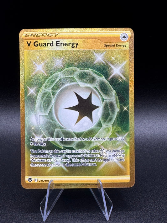 V Guard Energy 215/195 Gold Secret Rare Pokémon TCG Silver Tempest NM - Single