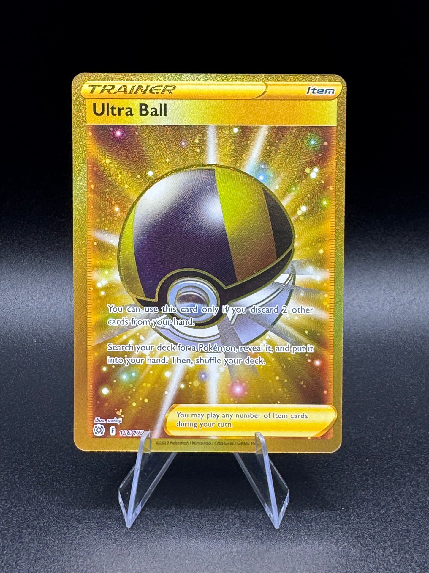 Pokémon TCG Gold Ultra Ball Brilliant Stars 186/172 Holo Secret Rare NM - Single