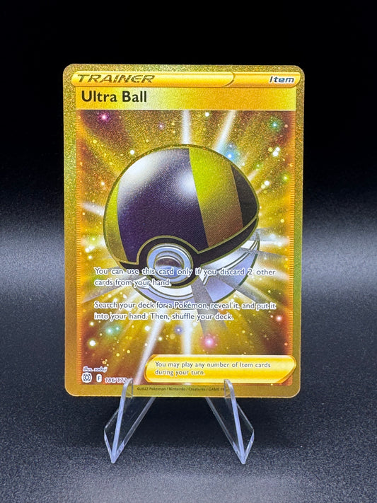 Pokémon TCG Gold Ultra Ball Brilliant Stars 186/172 Holo Secret Rare NM - Single