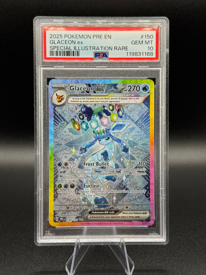 Pokémon 2025 Glaceon ex 150/131 SIR Prismatic Evolutions GEM MINT PSA 10