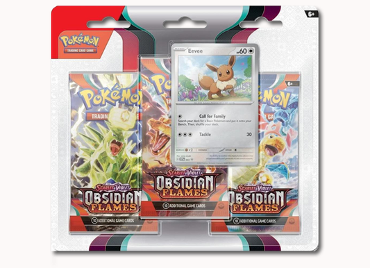 Obsidian Flames 3 Pack Blister [Eevee] - SV03: Obsidian Flames (OBF) - JoWiGlitter Live Breaks